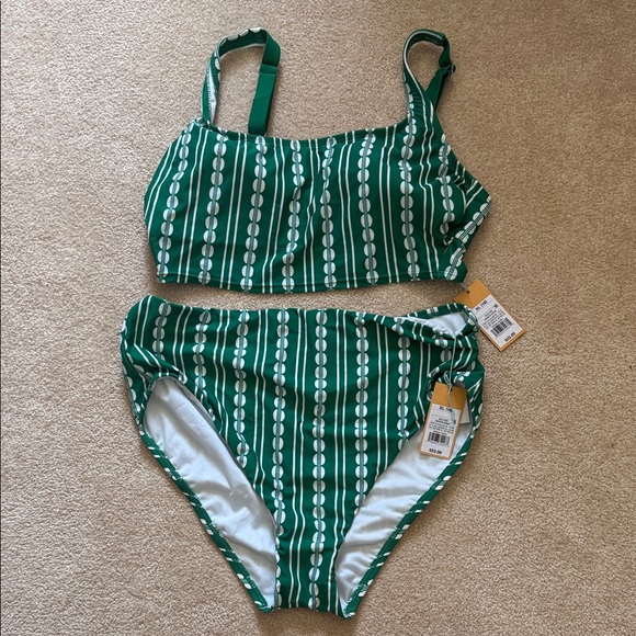 Kona Sol Other - Kona Sol Green Striped Bikini